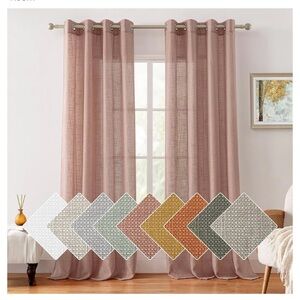 84’ Blush Pink Linen Curtains